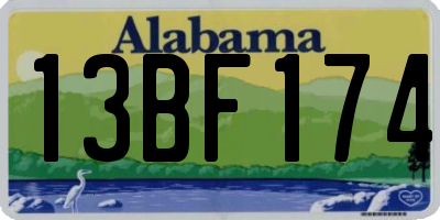 AL license plate 13BF174