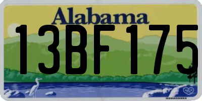 AL license plate 13BF175