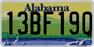 AL license plate 13BF190