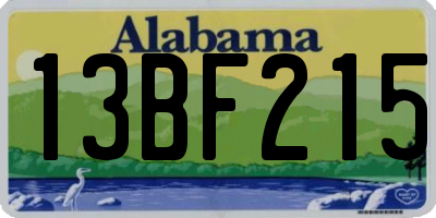 AL license plate 13BF215