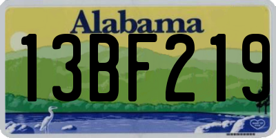 AL license plate 13BF219