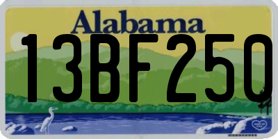 AL license plate 13BF250