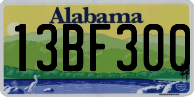 AL license plate 13BF300