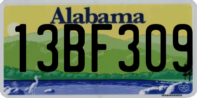 AL license plate 13BF309