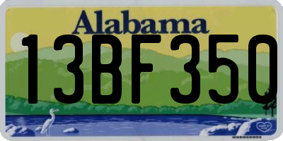 AL license plate 13BF350