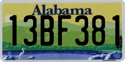 AL license plate 13BF381