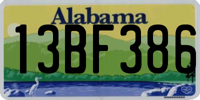 AL license plate 13BF386