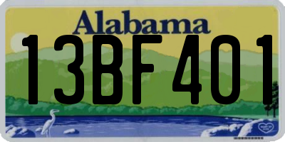 AL license plate 13BF401