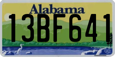 AL license plate 13BF641