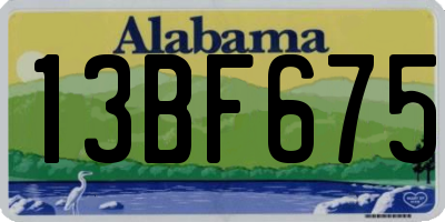 AL license plate 13BF675