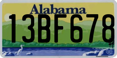 AL license plate 13BF678