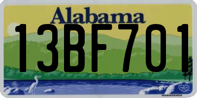 AL license plate 13BF701
