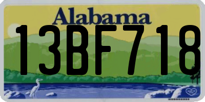 AL license plate 13BF718