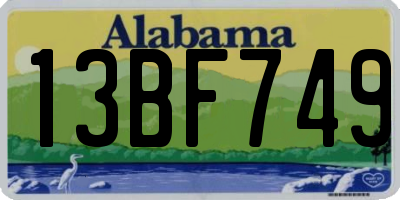 AL license plate 13BF749