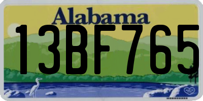 AL license plate 13BF765