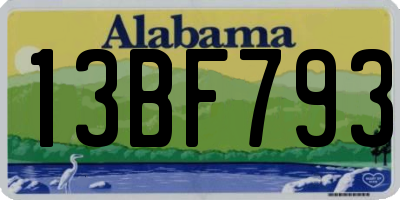 AL license plate 13BF793
