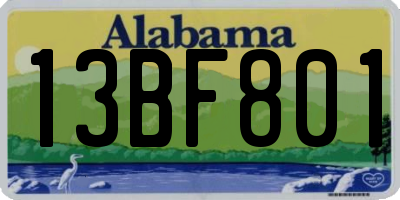 AL license plate 13BF801