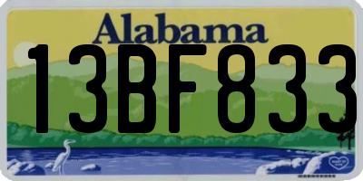 AL license plate 13BF833