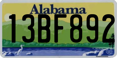 AL license plate 13BF892