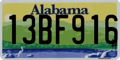 AL license plate 13BF916