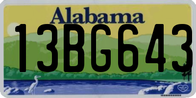 AL license plate 13BG643