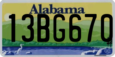 AL license plate 13BG670