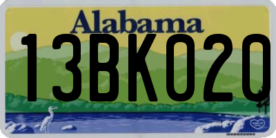 AL license plate 13BK020