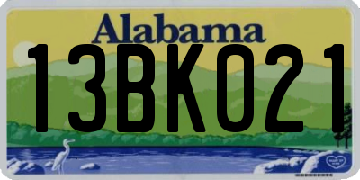 AL license plate 13BK021