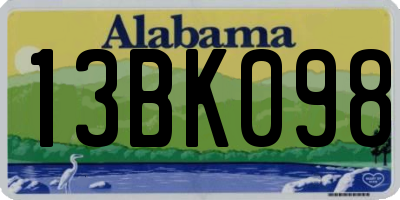 AL license plate 13BK098