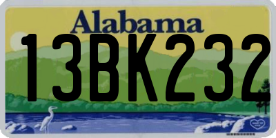 AL license plate 13BK232