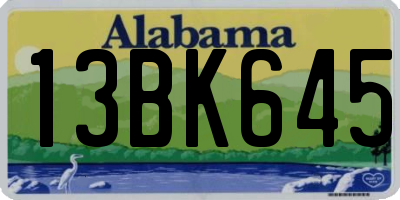 AL license plate 13BK645