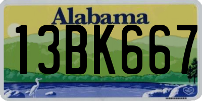 AL license plate 13BK667