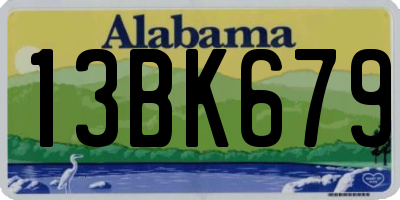 AL license plate 13BK679