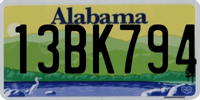 AL license plate 13BK794