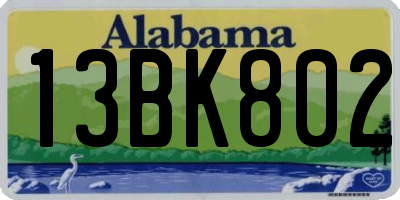 AL license plate 13BK802