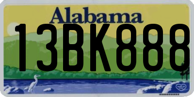 AL license plate 13BK888