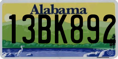 AL license plate 13BK892