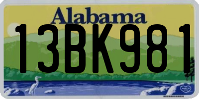 AL license plate 13BK981