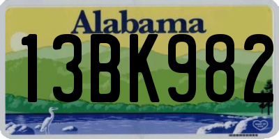 AL license plate 13BK982