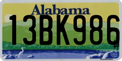AL license plate 13BK986