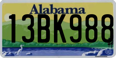 AL license plate 13BK988
