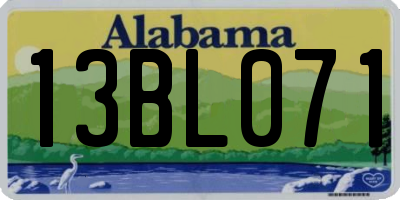 AL license plate 13BL071