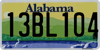 AL license plate 13BL104