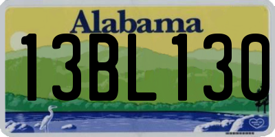 AL license plate 13BL130