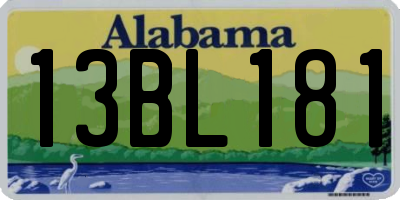 AL license plate 13BL181