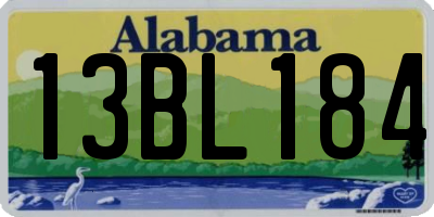 AL license plate 13BL184