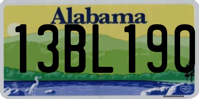 AL license plate 13BL190