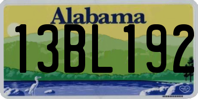 AL license plate 13BL192