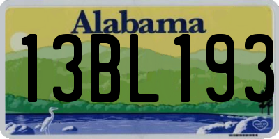 AL license plate 13BL193
