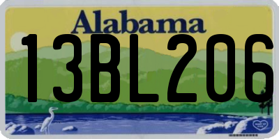 AL license plate 13BL206
